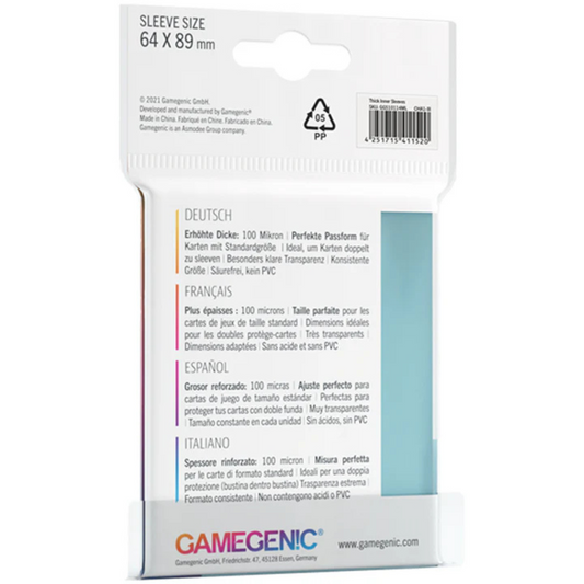 Thick Inner Sleeves - 50 Sleeves - GameGenic