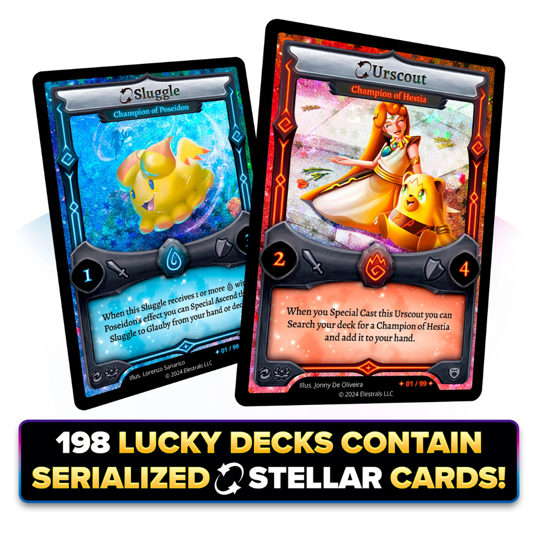 Firestorm - Hestia vs Poseidon - Double Starter Deck - with 4 Packs - Elestrals