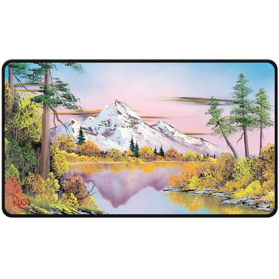 Bob Ross - Mighty Mountain Lake - Ultra Pro Black-Stitched Playmat