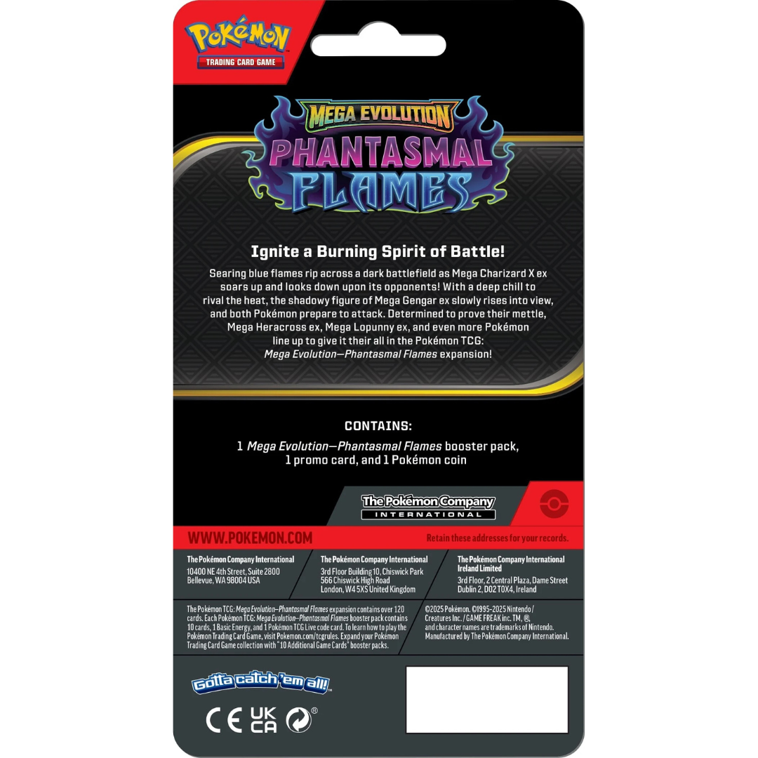 1 Pack Blister Pack - Mega Evolutions - Phantasmal Flames - Pokemon