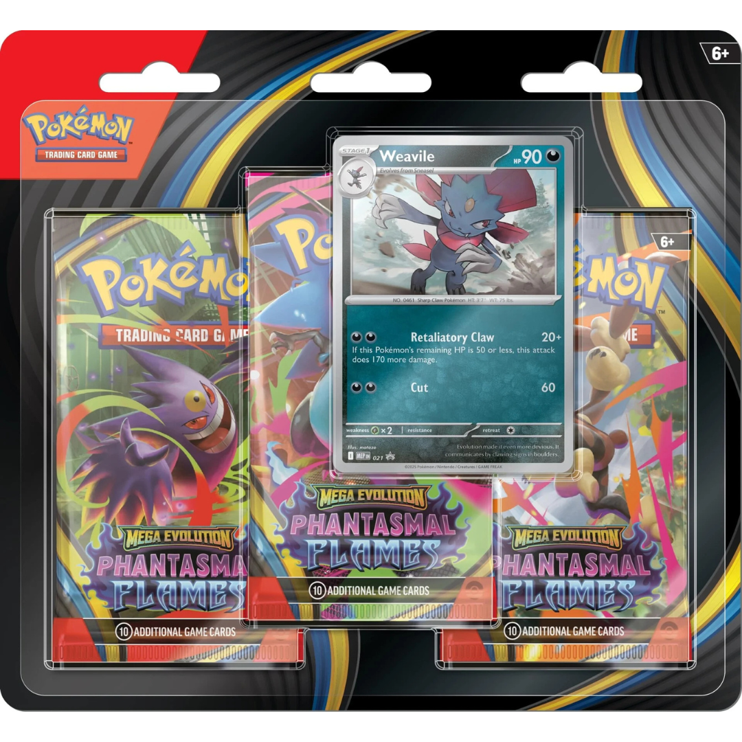 3 Pack Blister Pack - Mega Evolutions - Phantasmal Flames - Pokemon