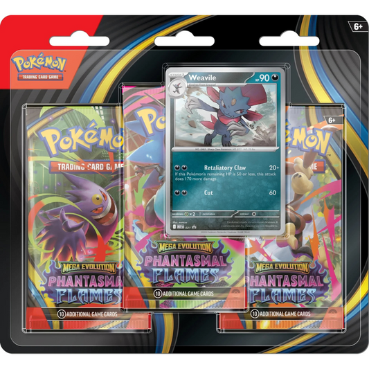 3 Pack Blister Pack - Mega Evolutions - Phantasmal Flames - Pokemon