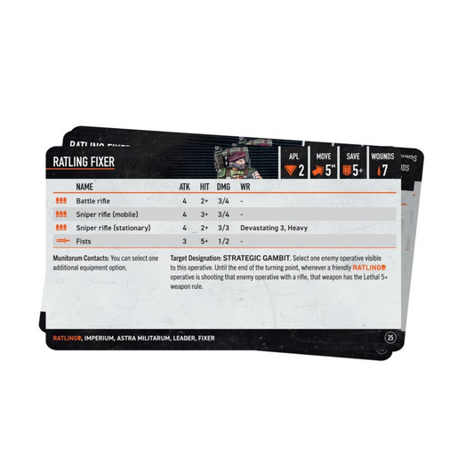 Kill Team Datacards - Ratlings - Warhammer 40k