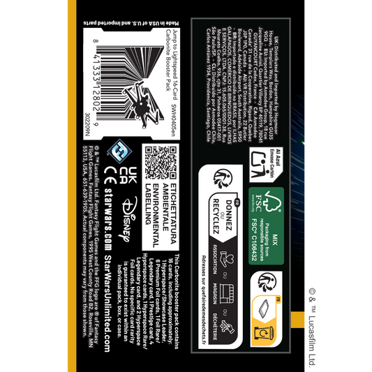Jump to Lightspeed - Star Wars Unlimited - Carbonite Booster Pack