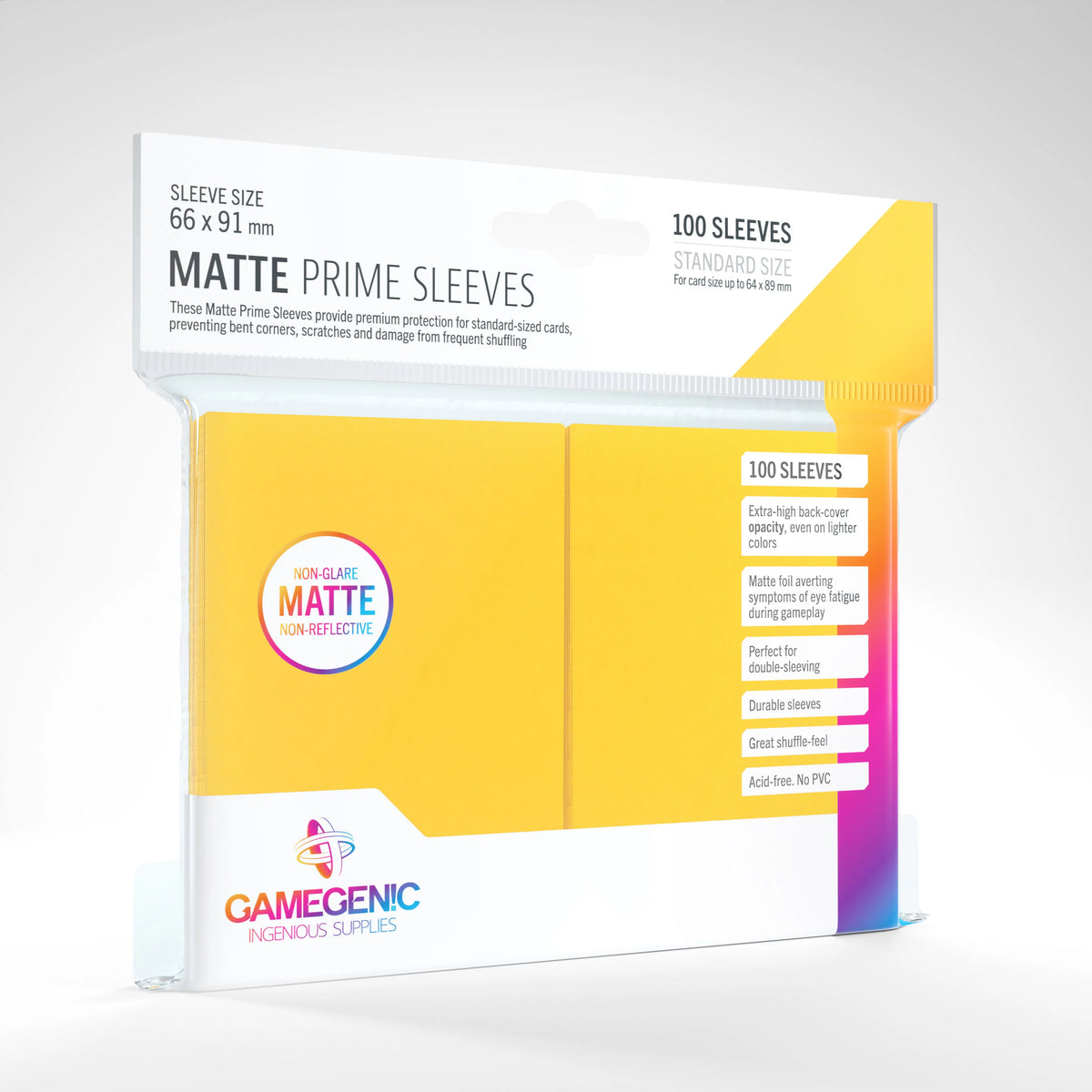 Matte Prime Sleeve - Standard Size - 100 Sleeves - Gamegenic
