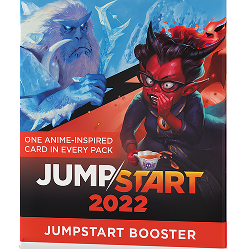 MAGIC: THE GATHERING Jumpstart 2022 booster pack with anime-inspired characters on a white background