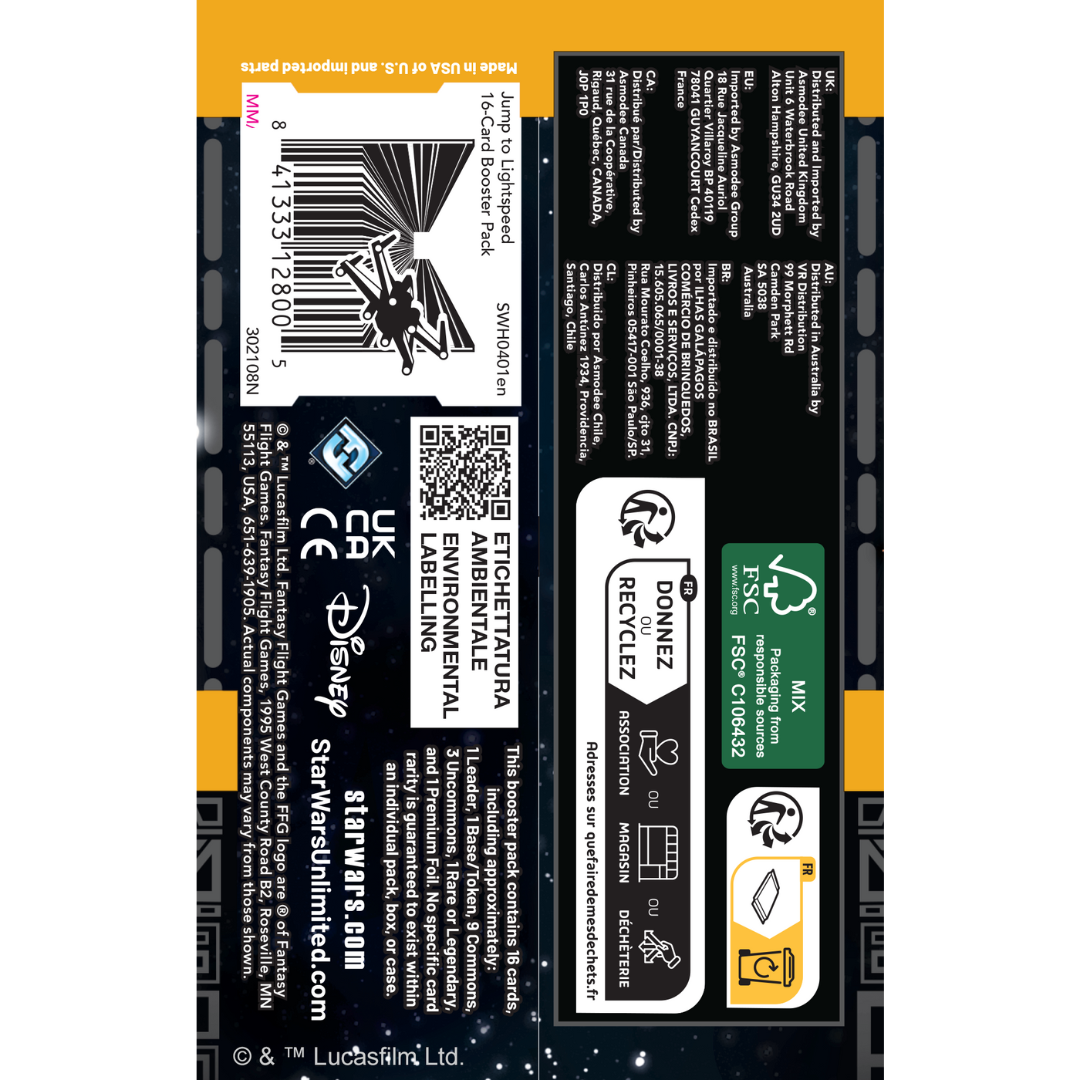 Jump To Lightspeed - Star Wars Unlimited - Booster Pack