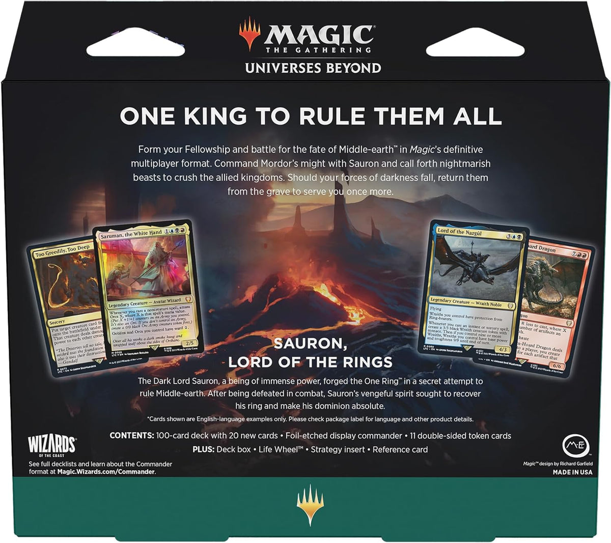 Sauron, Lord of the Rings - Tales of Middle Earth - The Lord of the Rings - Commander Deck - Magic The Gathering