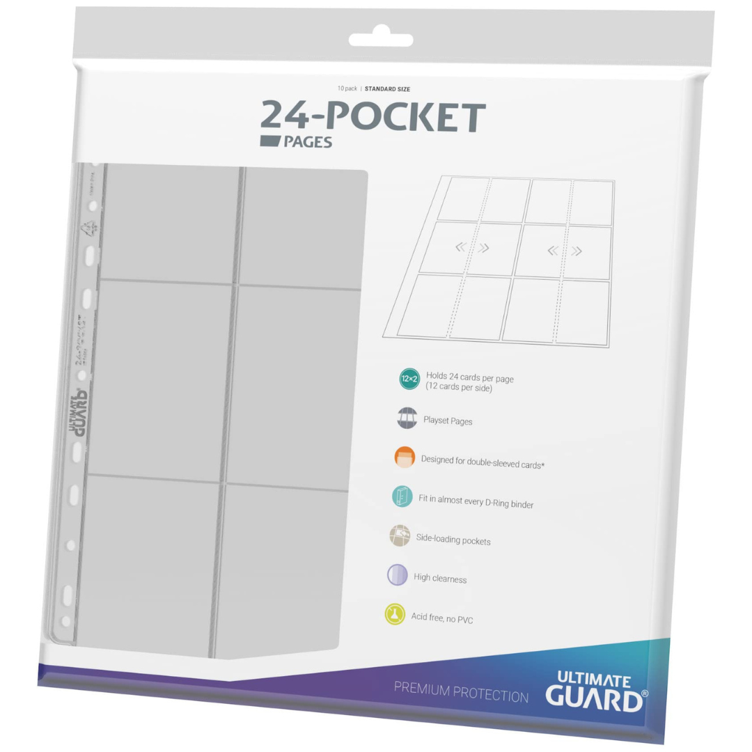 Pages - 24 Pocket - QuadRow Pages - Side Loading - Transparent - Ultra Guard