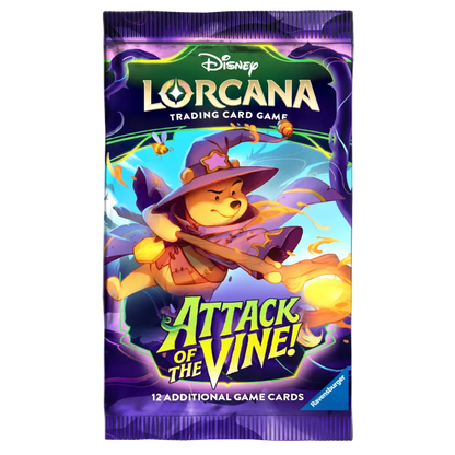 Disney Lorcana trading card game pack with a character on a purple background