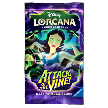 Disney Lorcana trading card game pack with character illustration on a purple background