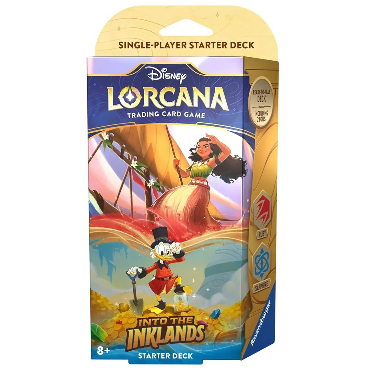 Disney Lorcana - Into The Inklands Starter Deck - Ruby/Sapphire - Moana & Scrooge Mcduck