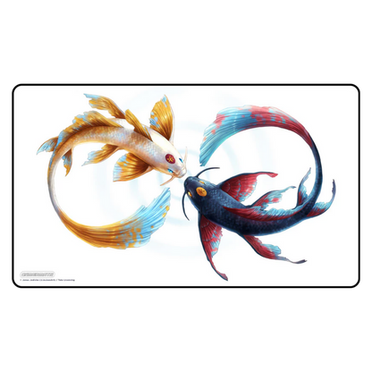 Two colorful koi fish illustrations on a white background