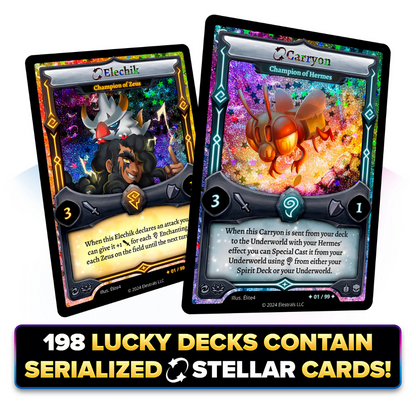 Firestorm - Hermes vs Zeus - Double Starter Deck Bundle - with 4 Packs  - Elestrals