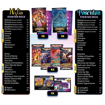 Firestorm - Hestia vs Poseidon - Double Starter Deck - with 4 Packs  - Elestrals