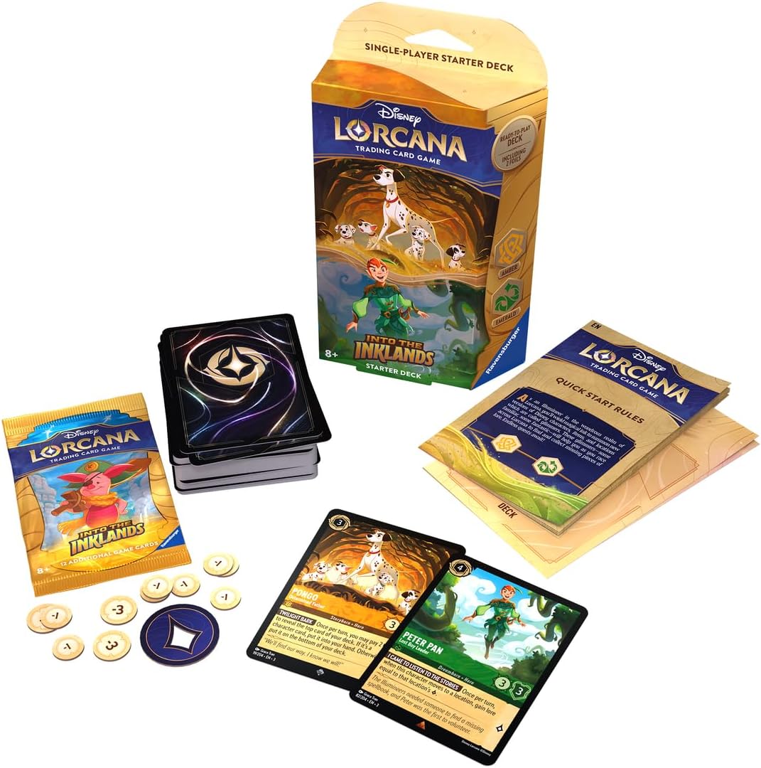 Disney Lorcana - Into The Inklands Starter Deck - Amber/Emerald - Peter Pan & Pongo