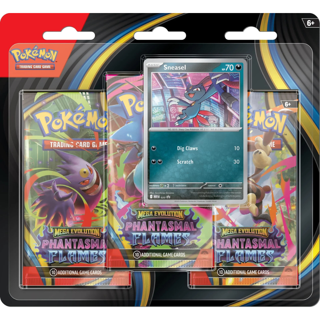 3 Pack Blister Pack - Mega Evolutions - Phantasmal Flames - Pokemon