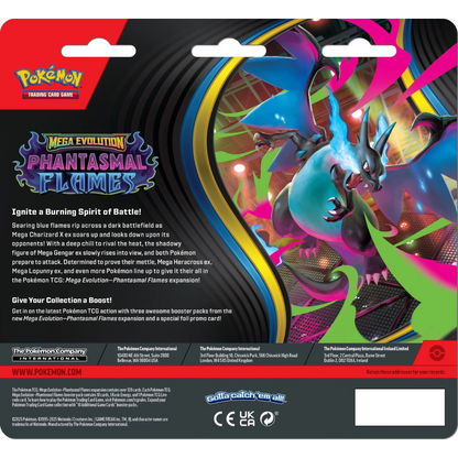 3 Pack Blister Pack - Mega Evolutions - Phantasmal Flames - Pokemon