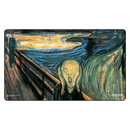 Famous artwork 'The Scream' by Edvard Munch on a rectangular mat.