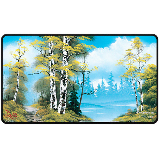Bob Ross - Lakeside Path - Ultra Pro Black - Stitched Playmat