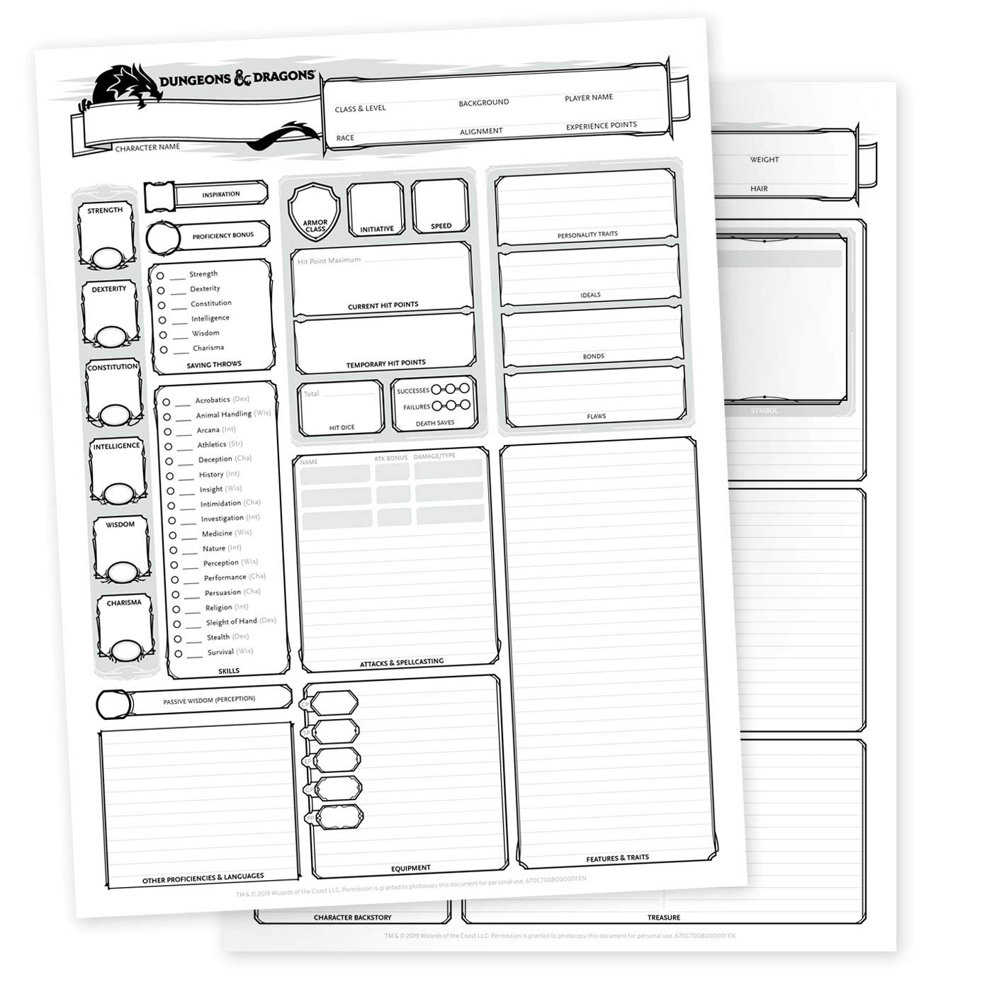 Character Sheets - Dungeons and Dragons