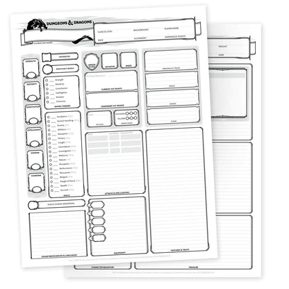Character Sheets - Dungeons and Dragons
