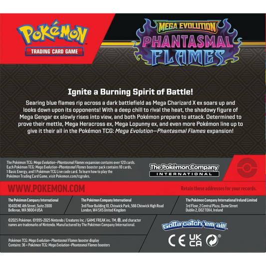 Booster Box - Mega Evolutions - Phantasmal Flames - Pokemon